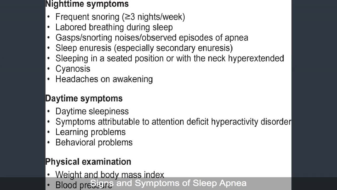 signs and symptoms of sleep...